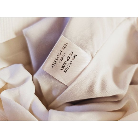 Saks Fifth Avenue sheath dress‎ size 4 cotton denim color block cream tan - Picture 6 of 14